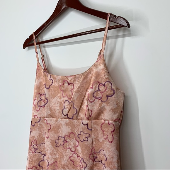 Wild Fable Pink & Purple Sheen Flower Print Y2K Style Spaghetti Strap Dress Nwt - Picture 3 of 16